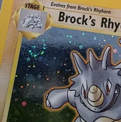 Brock's Rhydon Holo SWIRL 2/132 Gym Heroes Unlimited Pokemon 2000 WOTC - Image 3