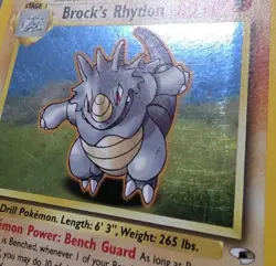 Brock's Rhydon Holo SWIRL 2/132 Gym Heroes Unlimited Pokemon 2000 WOTC - Image 4