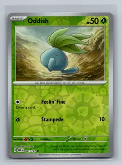 Oddish Reverse Holofoil Common SV03: Obsidian Flames OBF Grass 001/197 Pokemon C - Image 1