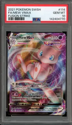 Pokemon Mew VMAX Fusion Strike Full Art #114 PSA 10 Gem Mint - Image 1