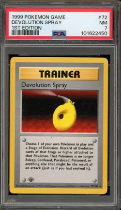 Pokemon Devolution Spray Base Set Shadowless 1st Edition Rare #72 PSA 7 - Image 1