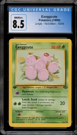 Pokemon Exeggcute Jungle 1st Edition #52 CGC 8.5 - Image 1