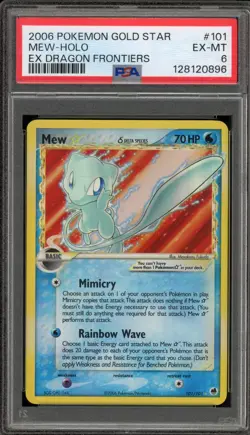 Pokemon Mew Gold Star EX Dragon Frontiers Holo Ultra Rare #101 PSA 6 - Image 1