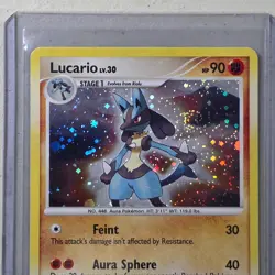 Lucario Pokemon Diamond & Pearl Base Set Holo 6/130 2007 w/ Swirl NM/LP - Image 2
