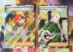 Pokemon Full Art Trainer Lot - Mela & Lt. Surge's Bargain - Image 1