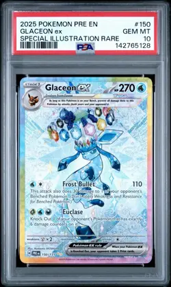 2025 POKEMON PRE EN-PRISMATIC EVOLUTIONS #150 GLACEON EX PSA 10 - Image 1