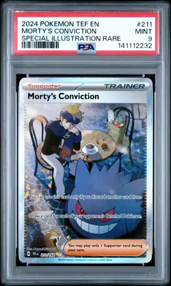 Morty's Conviction 211/162 Special Illustration Rare Pokemon PSA 9 *232 - Image 1