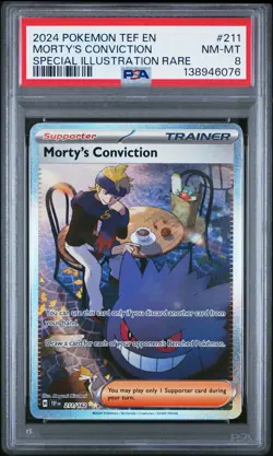 Morty's Conviction 211/162 Special Illustration Rare Pokemon PSA 8 *076 - Image 1