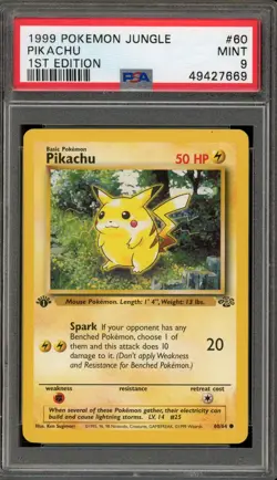 Pokemon Pikachu Jungle 1st Edition #60 PSA 9 Mint - Image 1