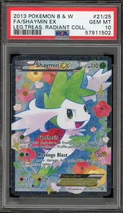 Pokemon Shaymin EX Legendary Treasures Radiant Coll. Full Art #RC21 PSA 10 - Image 1