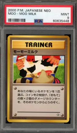 Pokemon Moo-Moo Milk Neo Japanese BANNED ART PSA 9 Mint - Image 1