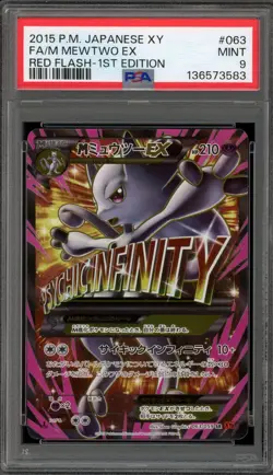 Pokemon M Mewtwo EX XY Red Flash 1st Edition Japanese Full Art #063 PSA 9 Mint - Image 1