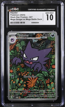 Haunter Pokemon (2025) Black Star Promos - 027 Mega Battle Deck CGC GEM MINT 10 - Image 1