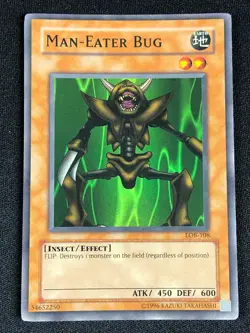 YUGIOH MAN-EATER BUG LOB-108 SUPER LIGHT PLAY - Image 1