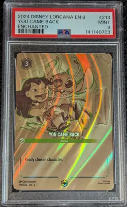 2024 DISNEY LORCANA AZURITE SEA ENCHANTED #213 YOU CAME BACK PSA 9 Lilo & Stitch - Image 1