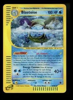 #2 Blastoise 4/165 Expedition 2002 Rare Holo e-Series Pokemon Card TCG - Image 1