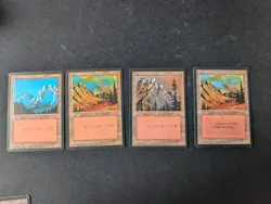 4x MTG Mountain FBB Black border Japanese LP - Image 1