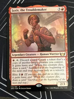 1x Foil Jaxis, the Troublemaker Prerelease Promo Streets of New Capenna MTG x1 - Image 1