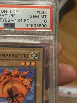 Yugioh 1st Edition Ray & Temperature LOB-035 PSA 10 Gem Mint Legend Of Blue-eyes - Image 3
