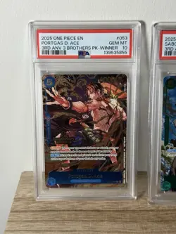 PSA 10 SEQUENTIAL - Luffy Sabo Ace WINNER - One Piece 3rd Anniversary 3 Brothers - Image 5