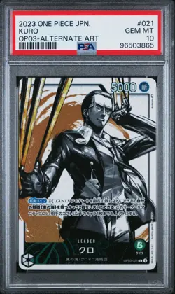 One Piece Kuro OP03-021 PSA 10 Leader Alternate Art Japanese Card - Image 1