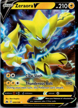 Zeraora V - 053/159 - Pokemon Crown Zenith Sword & Shield Ultra Rare Card NM - Image 1