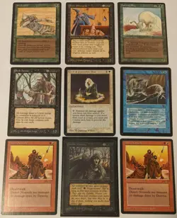 MTG Lot 9 LP Old Vintage Cards. Alpha, Arabian Nights, Dark, BETA ZOMBIE MASTER! - Image 1