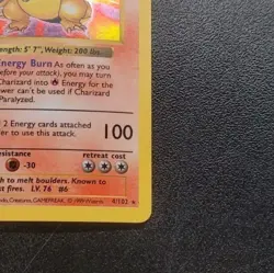 Charizard 004/102 Base Set 1st Edition (Shadowless) Holo Pokemon Card AUTHENTIC - Image 4