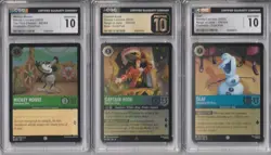 LORCANA SP FOIL CGC 10 GEM MINT PRISTINE CARD LOT Captain Hook Mickey Mouse Olaf - Image 1