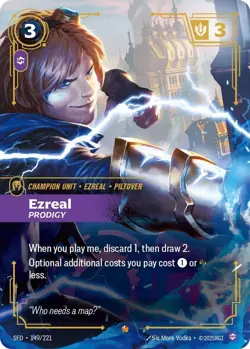 League of Legends Ezreal Prodigy Champion Unit Single Card 189/221 Card Stock - Image 1