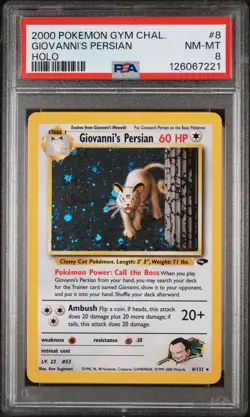 PSA 8 Giovanni's Persian Gym Challenge 2000 Holo Rare WOTC Pokemon Card TCG - Image 1
