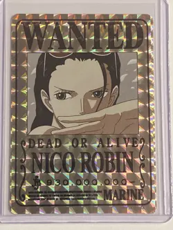 2024 One Piece NICO ROBIN Holographic Sticker Card Wanted Dead or Alive 💥 - Image 1