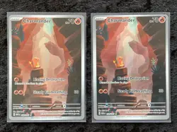 Pokemon TCG pair of Charmander Illustration Rare Holo Cards 168/165 SV151 - NM - Image 1