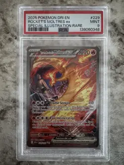 Pokemon TCG Team Rockets Moltres EX Holo Card 229/182 Sir Psa 9 - Image 1