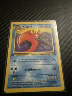 Pokemon Card Kingler 38/62 Fossil 1st Edition MP - Image 1