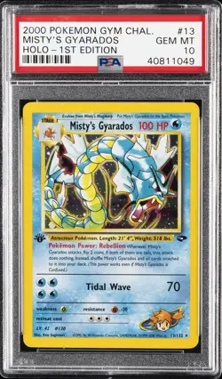 2000 POKEMON GYM CHALLENGE HOLO-1ST ED #13 MISTY'S GYARADOS PSA 10 - Image 1