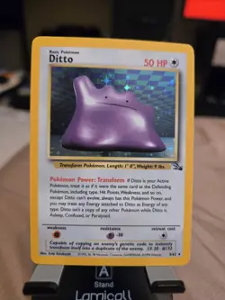 Ditto 3/62 Fossil Holo! Pokemon Trading Card Game Classic Cards. Some Wear - Image 1