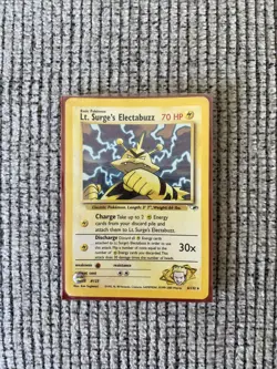 Pokemon Gym Heroes #6/132 Lt. Surge's Electabuzz Rare Holo - Image 1