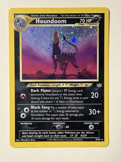 Pokemon TCG Houndoom 8/64 Neo Revelation Double Holo Error 2001 - Image 2