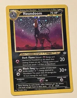 Pokemon TCG Houndoom 8/64 Neo Revelation Double Holo Error 2001 - Image 3