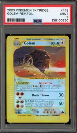 Pokemon Golem Skyridge Crystal Reverse Holo Secret Rare #148 PSA 9 Mint - Image 1