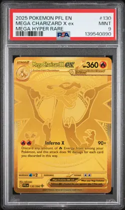 2025 Pokemon Phantasmal Flames Mega Charizard X Ex #130 PSA 9 Mega Hyper Rare - Image 1