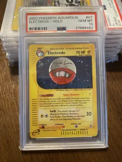 2003 POKEMON AQUAPOLIS H7 ELECTRODE-HOLO PSA 10 W/ Swirl 🌀 - Image 1