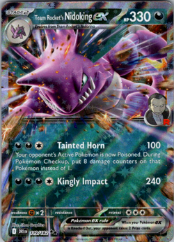 Pokemon TCG Team Rocket's Nidoking ex 119/182 Double Rare Sv: Destined Rivals NM - Image 1
