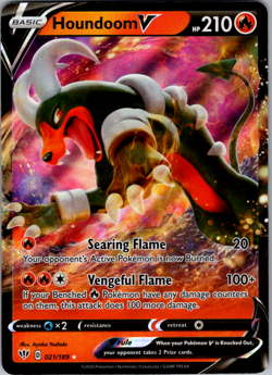 2020 Sword & Shield - Darkness Ablaze Houndoom V Rare Holo V #021/189 - Image 1