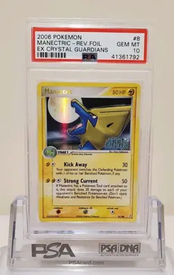 Pokemon Manectric EX Crystal Guardians Reverse Holo Rare #8 PSA 10 Gem Mint - Image 1
