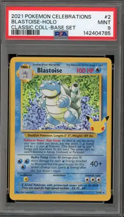 Pokemon Blastoise Celebrations Classic Coll. Base Set Holo Rare #2 PSA 9 Mint - Image 1