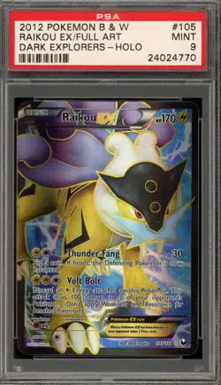 Pokemon Raikou EX Dark Explorers Full Art #105 PSA 9 Mint - Image 1