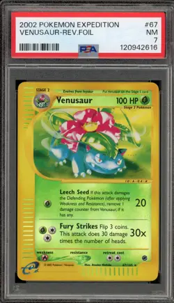 Pokemon Venusaur Expedition Reverse Holo Rare #67 PSA 7 - Image 1