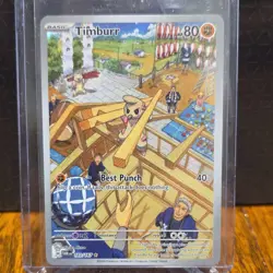 Pokemon Timburr Twilight Masquerade 183/167 Illustration Rare Holo Basic 80 HP - Image 1